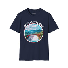 "Bridge the Gap" T-Shirt Featuring a Mountainside Bridge