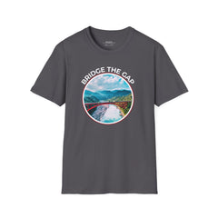 "Bridge the Gap" T-Shirt Featuring a Mountainside Bridge
