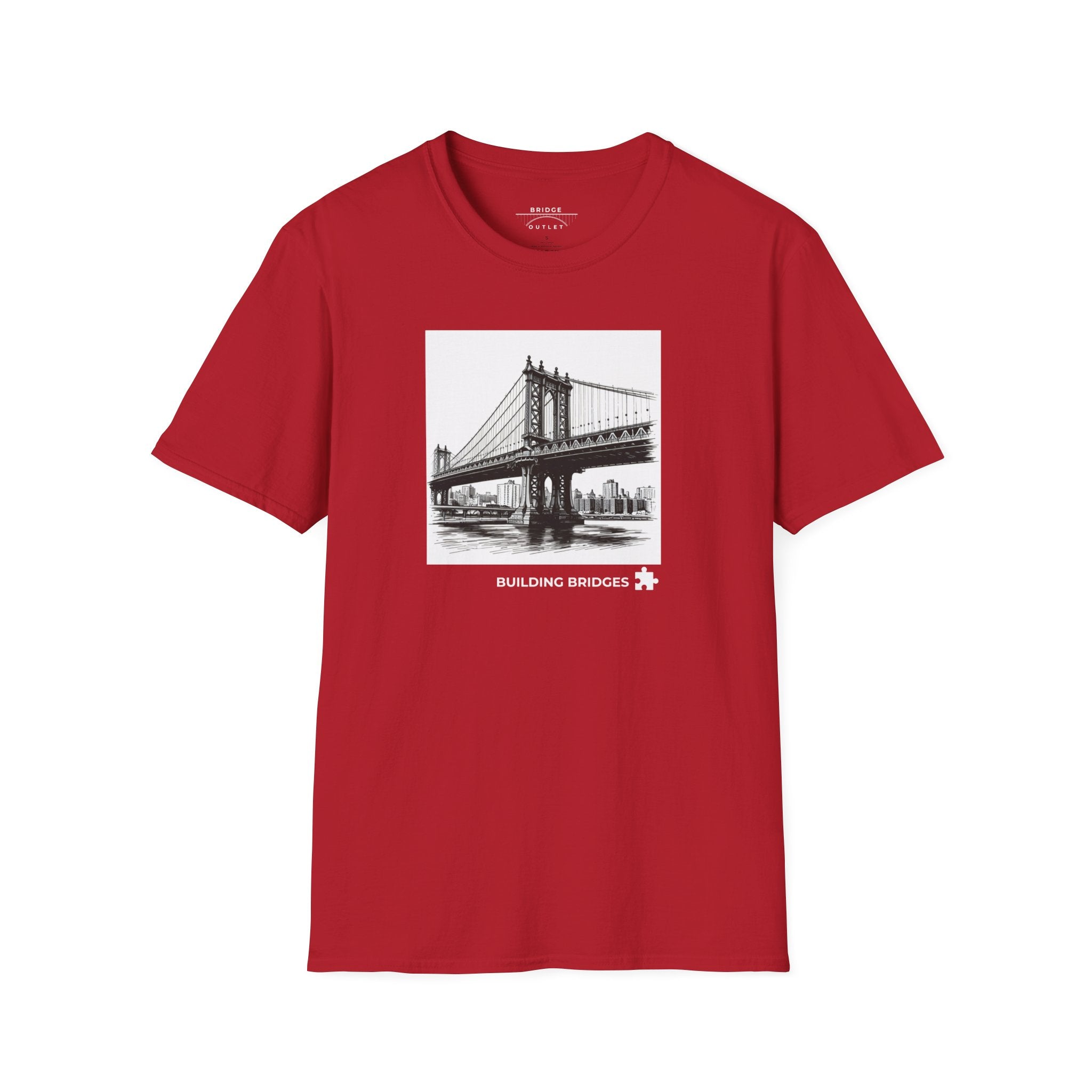 Manhattan Bridge Autism Puzzle Piece "Building Bridges" T-Shirt