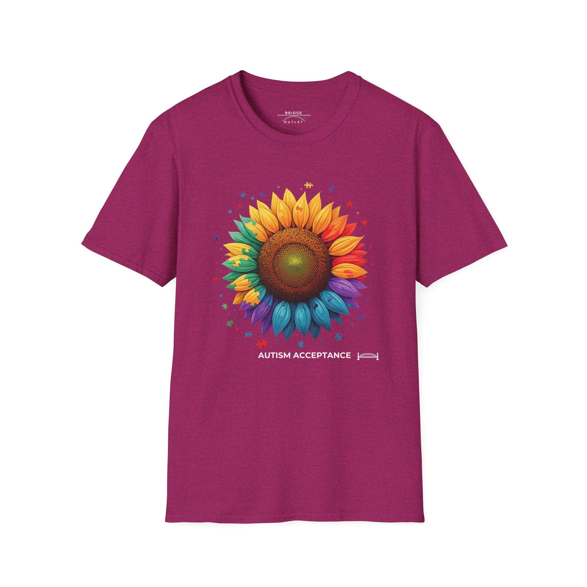 "Autism Acceptance"  Sunflower T-shirt