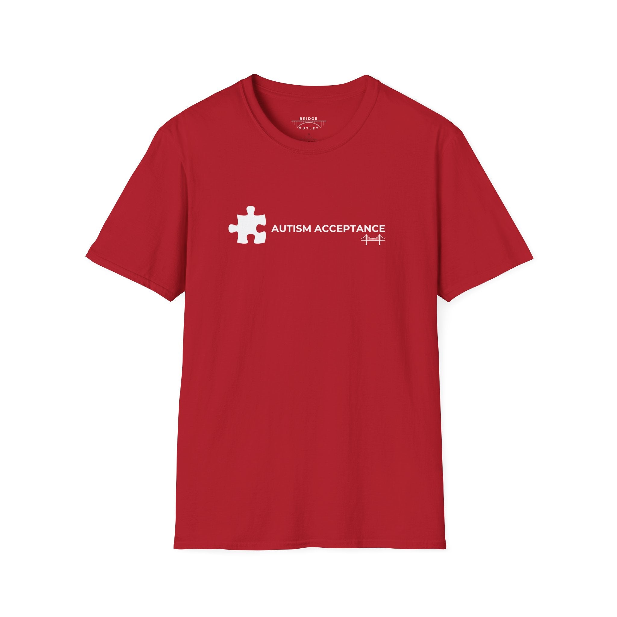 Autism Acceptance T-Shirt - Puzzle Piece & Bridge Design