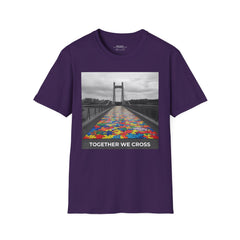 Together We Cross – Autism Puzzle Piece Bridge T-Shirt