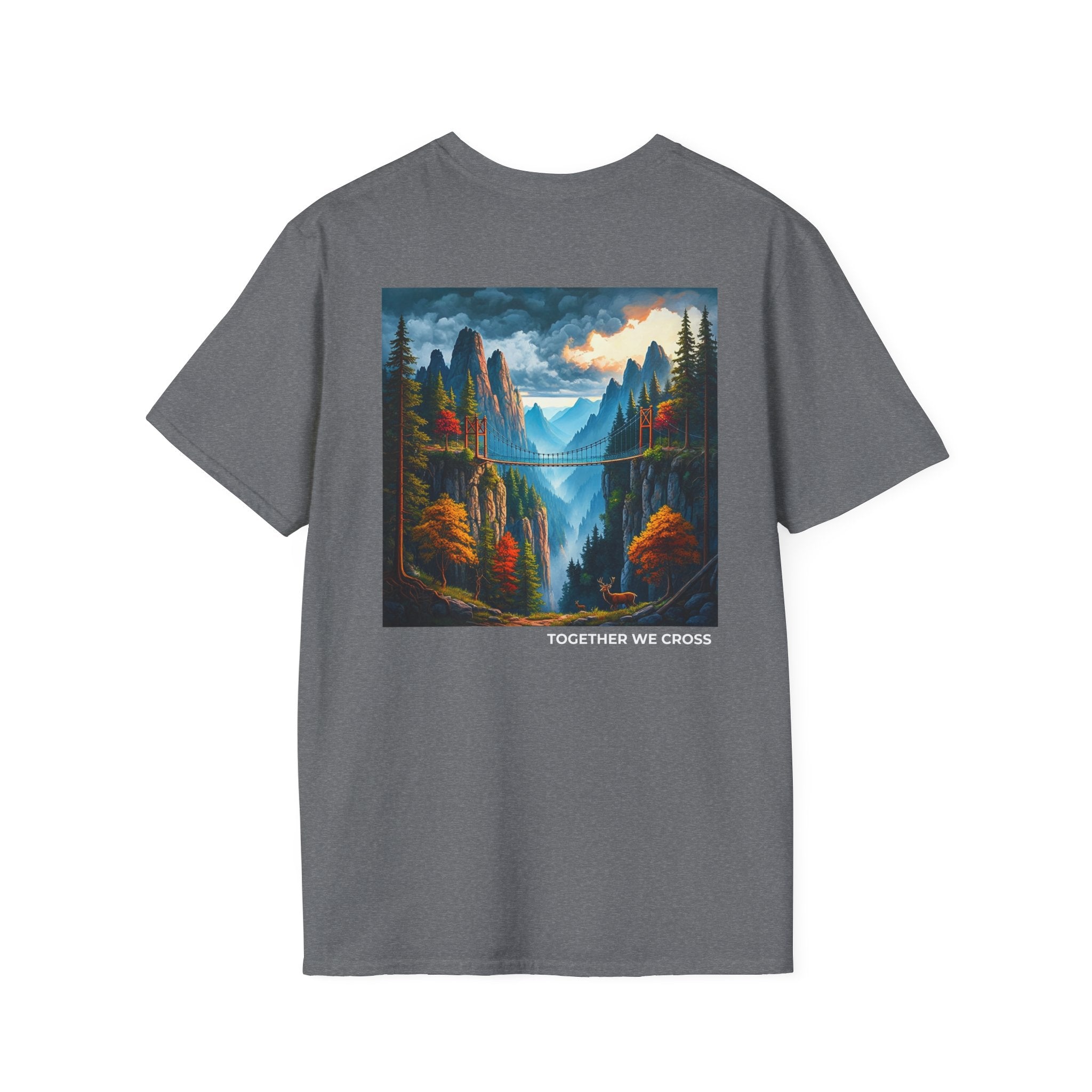 Together We Cross - Mountain Suspension Bridge T-Shirt