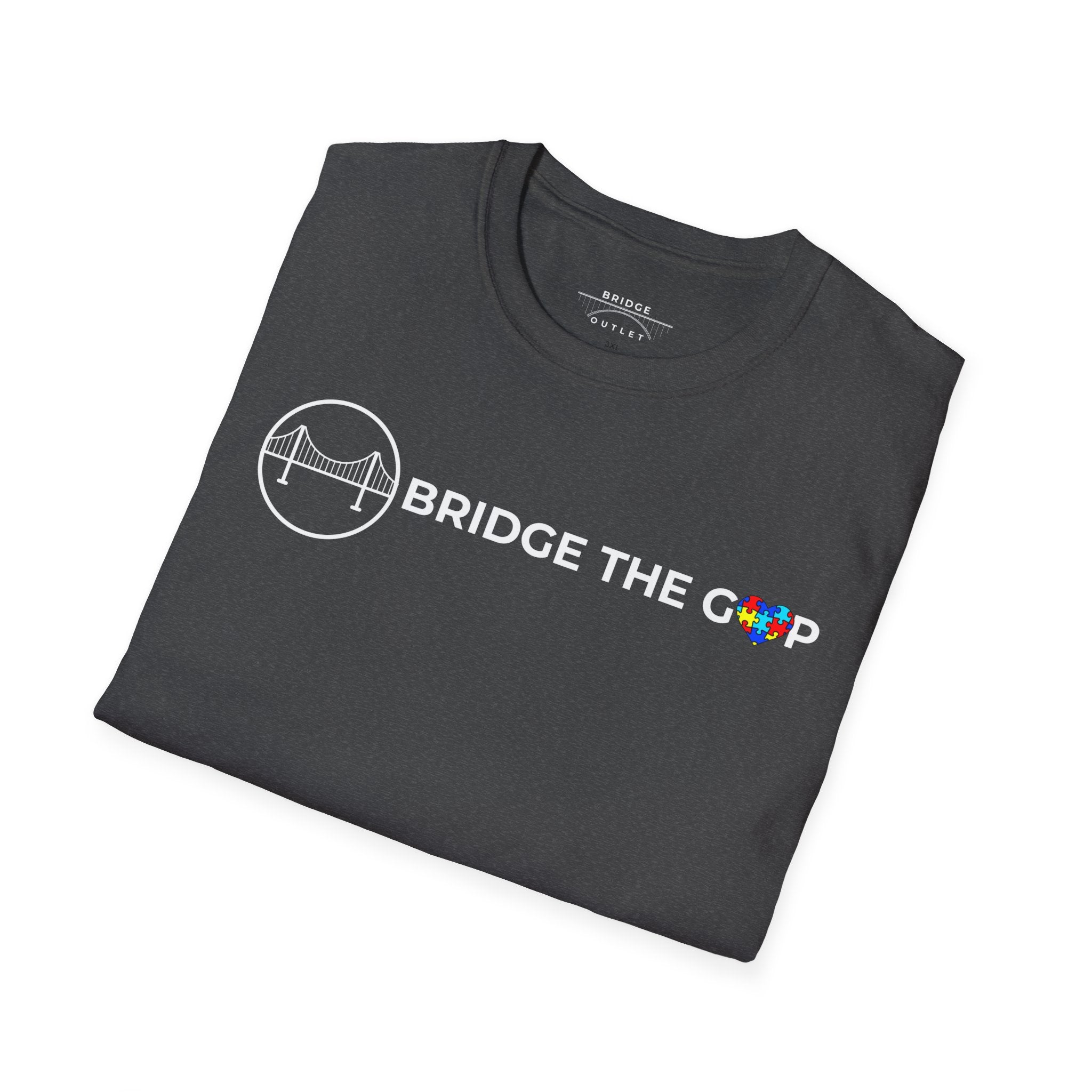 Autism "Bridge the Gap" with Puzzle Piece Heart T-Shirt