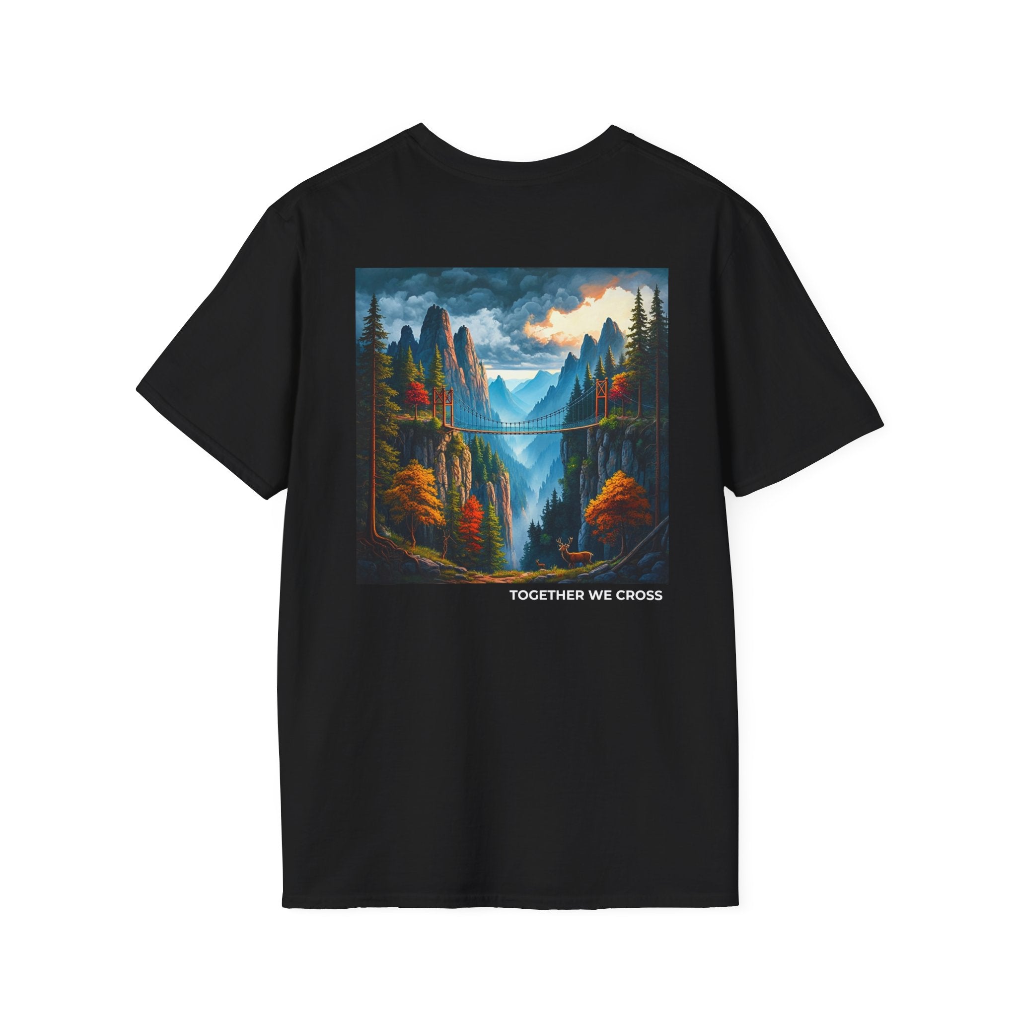 Together We Cross - Mountain Suspension Bridge T-Shirt