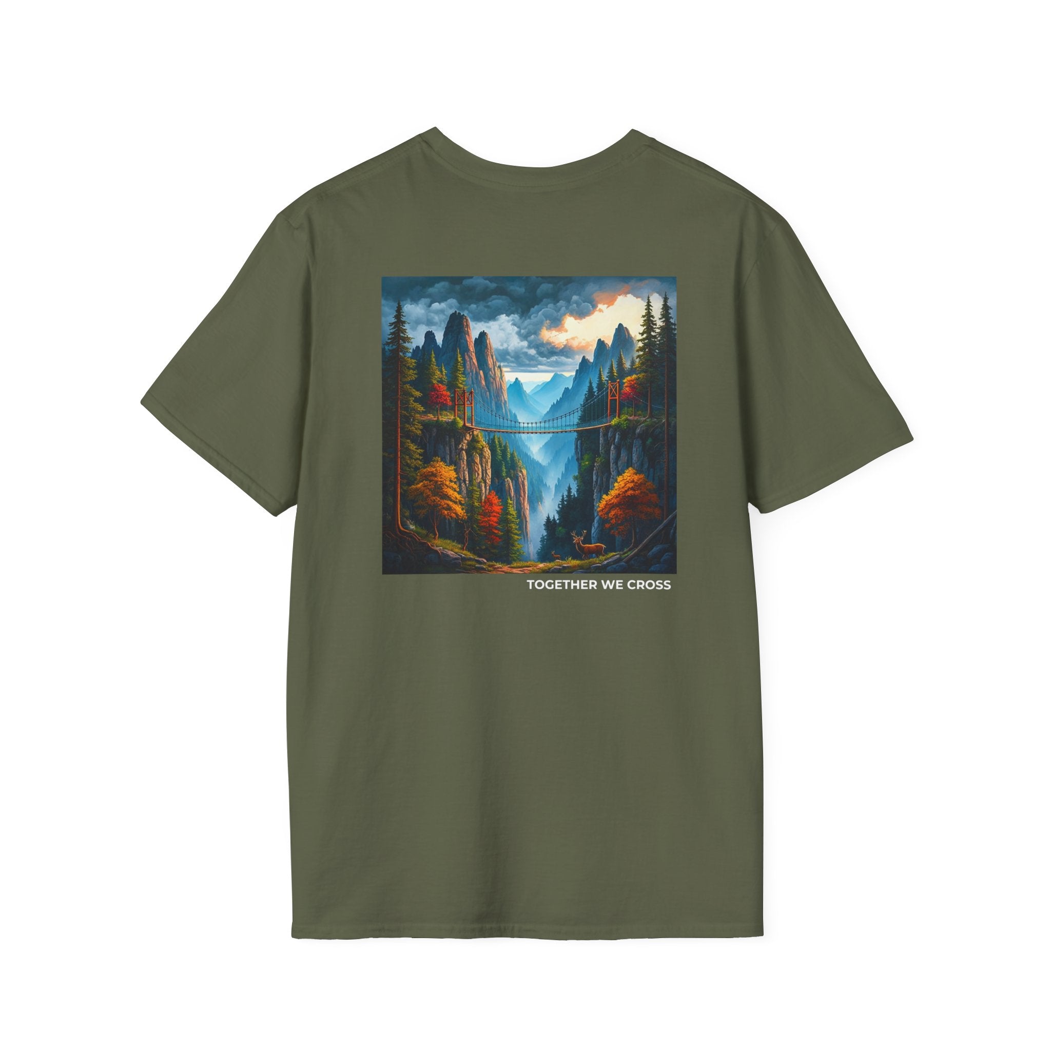 Together We Cross - Mountain Suspension Bridge T-Shirt