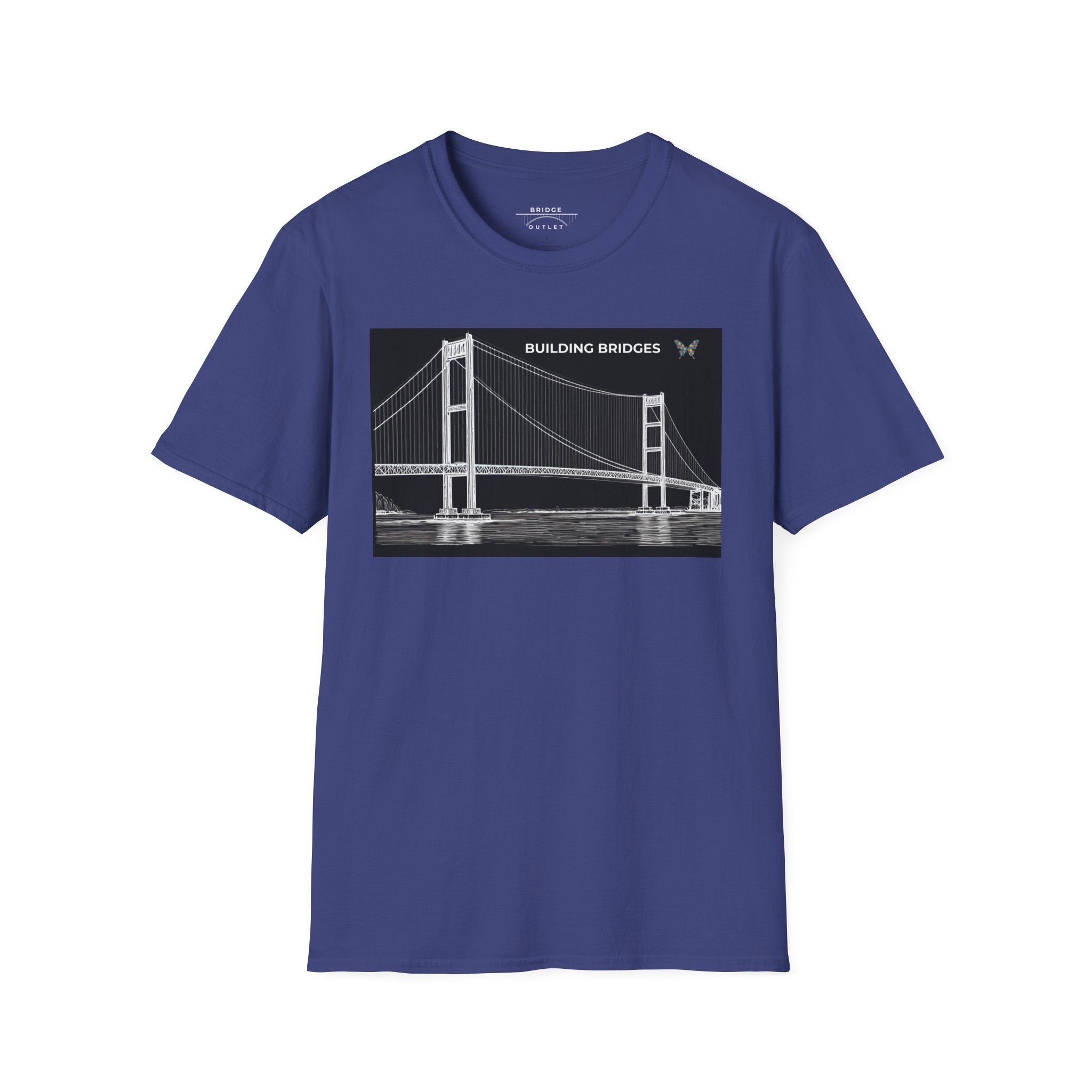 Building Bridges Autism Puzzle Piece Butterfly T-Shirt