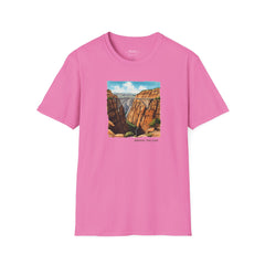 "Bridge the Gap" T-shirt Between Two Red Rock Mountain Sides