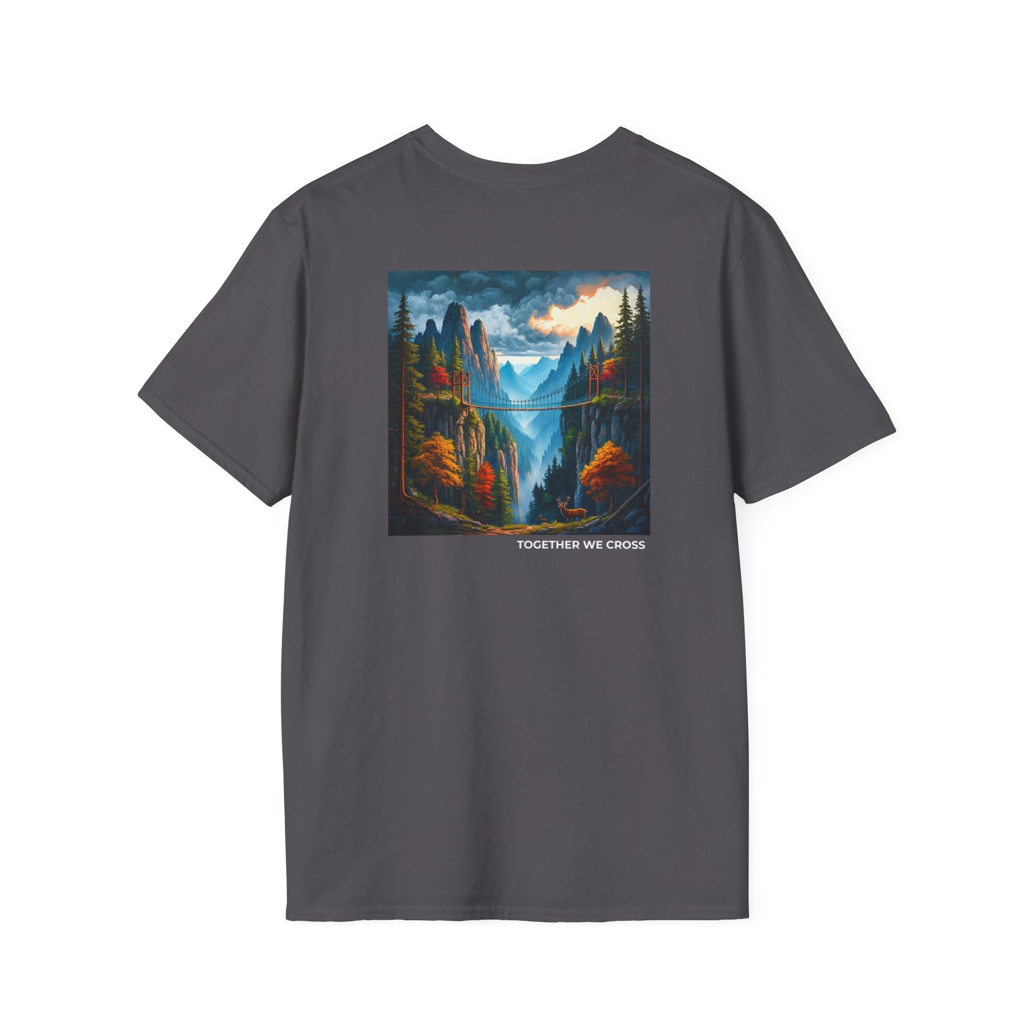 Together We Cross - Mountain Suspension Bridge T-Shirt