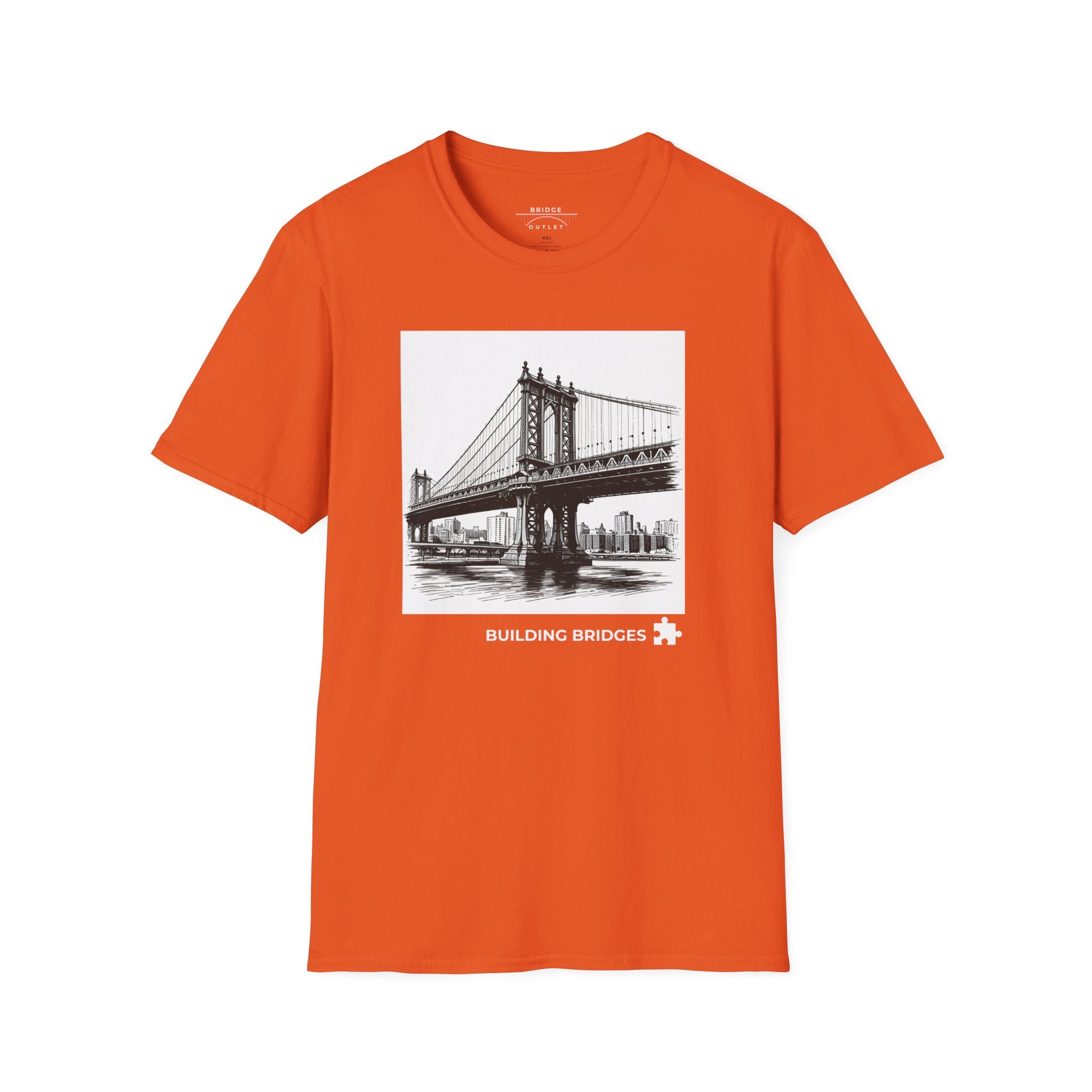 Manhattan Bridge Autism Puzzle Piece "Building Bridges" T-Shirt